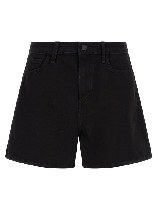 L'Agence Black Cotton Bermuda Shorts