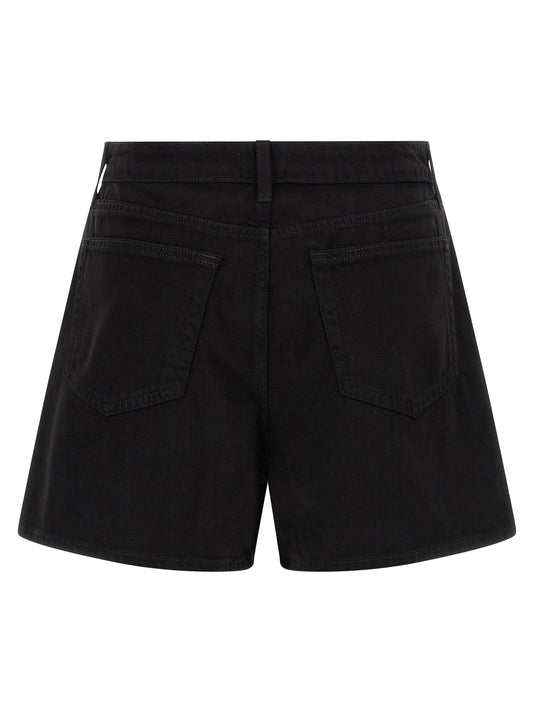 L'Agence Black Cotton Bermuda Shorts