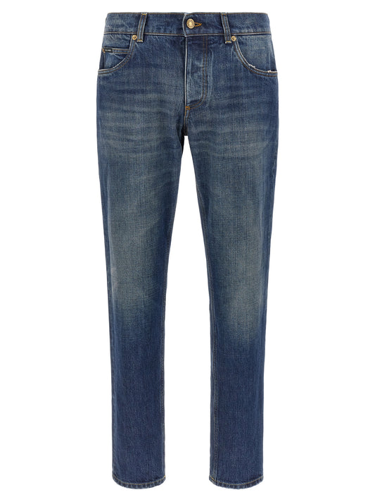 Dolce & Gabbana Blue Cotton Straight-Leg Jeans