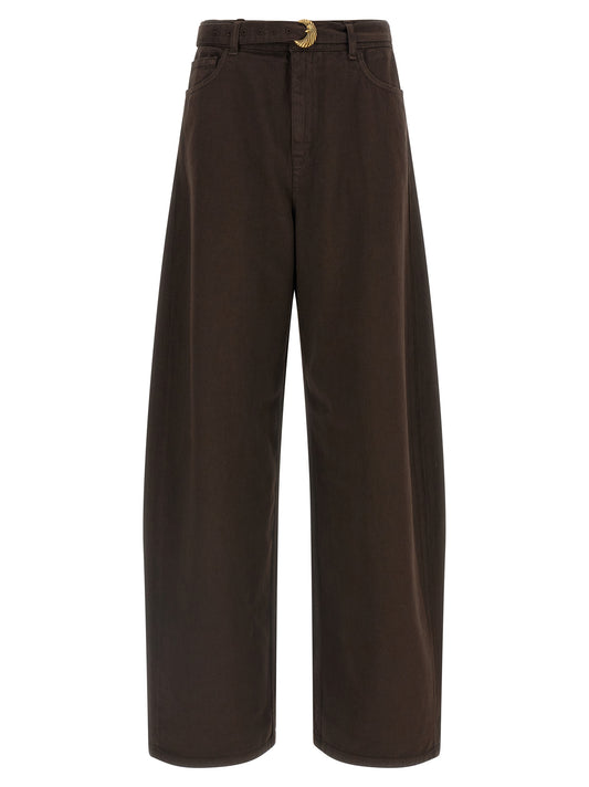 Twinset Brown Cotton High-Waisted Jean