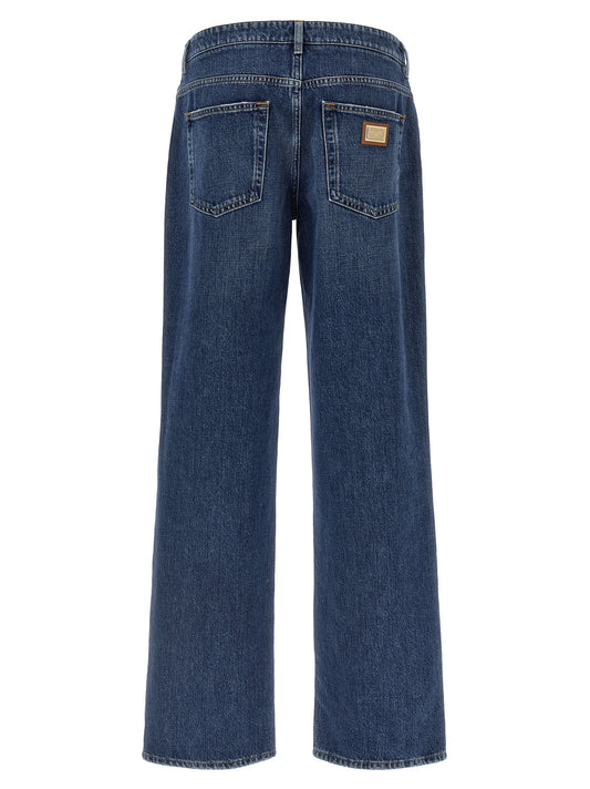 Dolce & Gabbana Blue Cotton Relaxed Fit Jeans