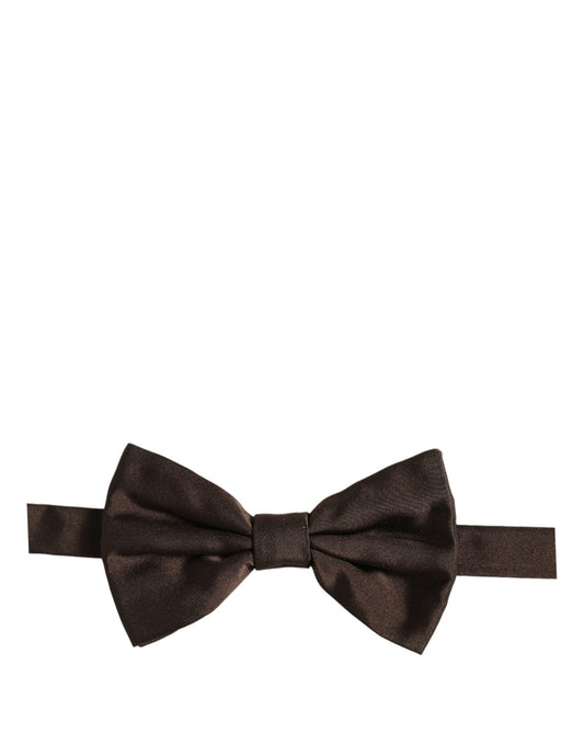 Dolce & Gabbana Men Brown 100% Silk Adjustable Neck Papillon Bow Tie