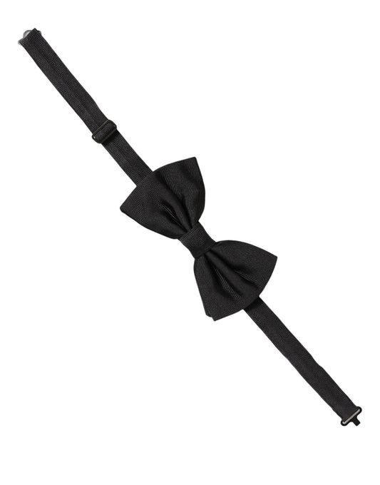 Dolce & Gabbana Men Black 100% Silk Adjustable Neck Papillon Bow Tie