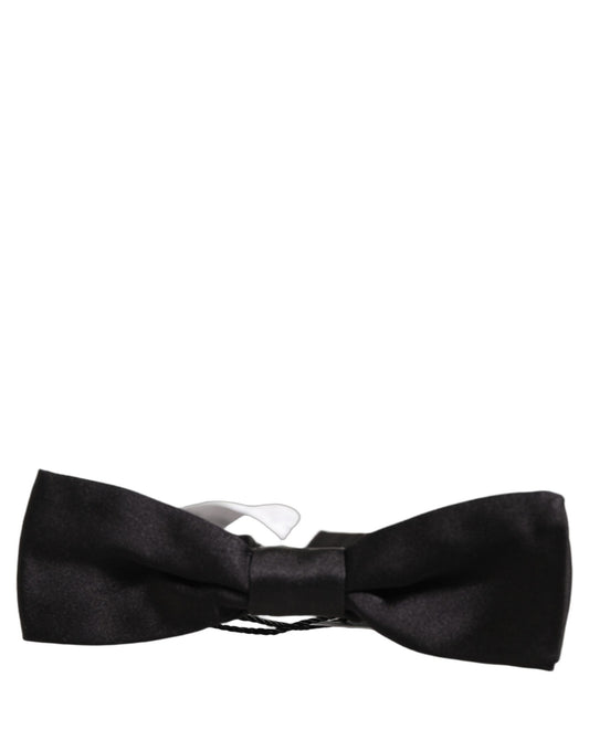 Dolce & Gabbana Men Black 100% Silk Adjustable Neck Papillon Bow Tie