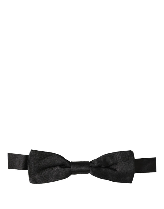 Dolce & Gabbana Men Black 100% Silk Adjustable Neck Papillon Bow Tie