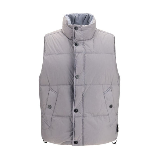 Stone Island Gray Goose Down Full-Length Jacket