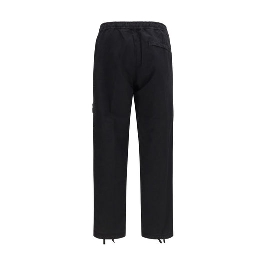 Stone Island Black Cotton Cargo Pants