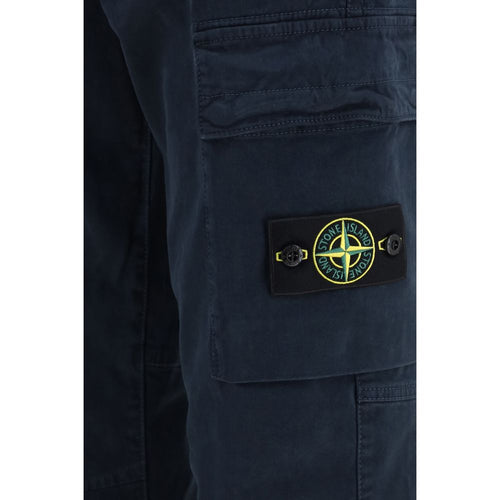 Stone Island Blue Cotton Cargo Pants