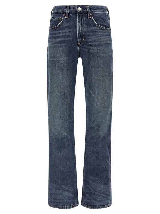 Agolde Blue Cotton Bootcut Jeans