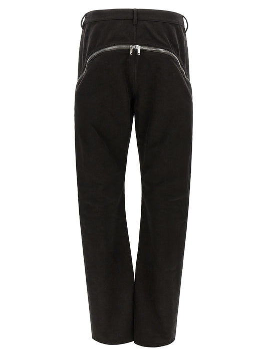 Rick Owens Black Cotton Flared Pants