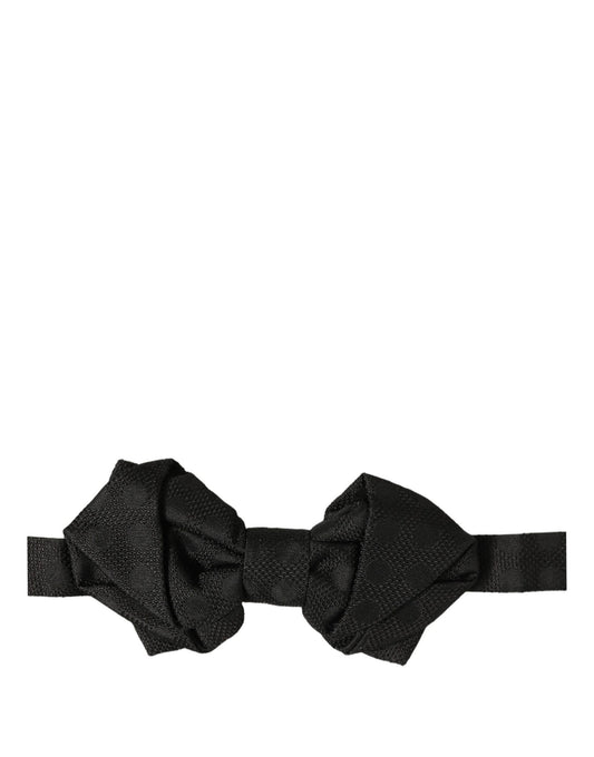 Dolce & Gabbana Men Black 100% Silk Adjustable Neck Papillon Bow Tie
