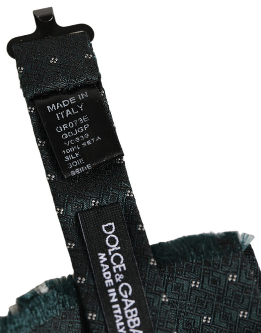 Dolce & Gabbana Men Green Patterned Adjustable Neck Papillon Bow Tie