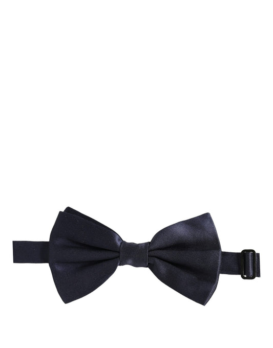 Dolce & Gabbana Dark Blue 100% Silk Adjustable Neck Papillon Bow Tie