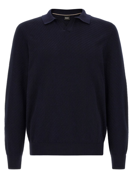 Hugo Boss Blue Cotton Polo Shirt
