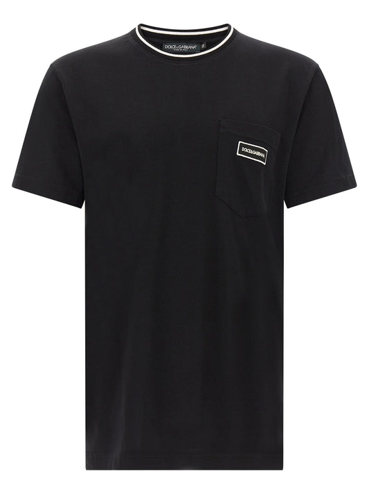 Dolce & Gabbana Black Cotton T-Shirt