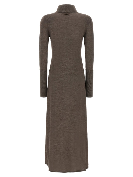 PINKO Beige Wool Long Dress