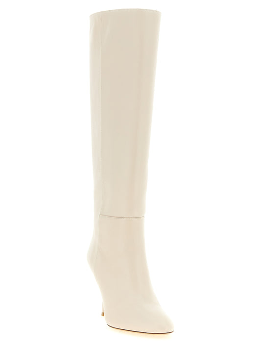 Stuart Weitzman White Lamb Leather Over The Knee