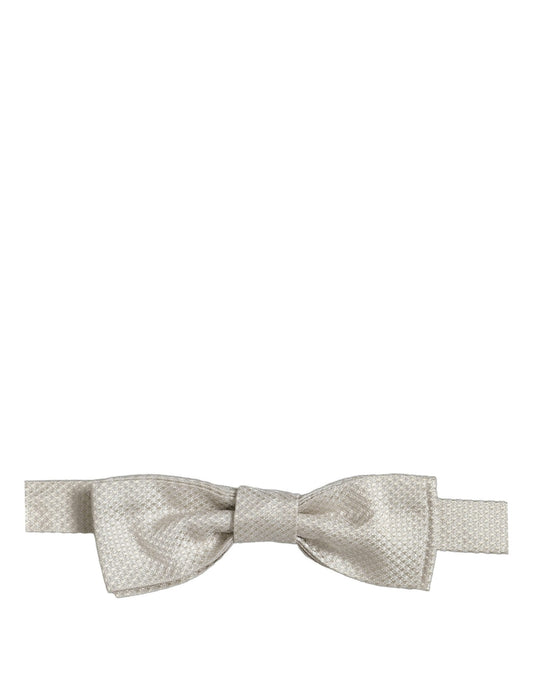Dolce & Gabbana Men White 100% Silk Adjustable Neck Papillon Bow Tie