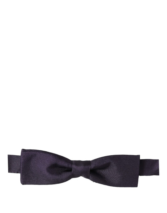 Dolce & Gabbana Men Violet 100% Silk Adjustable Neck Papillon Bow Tie