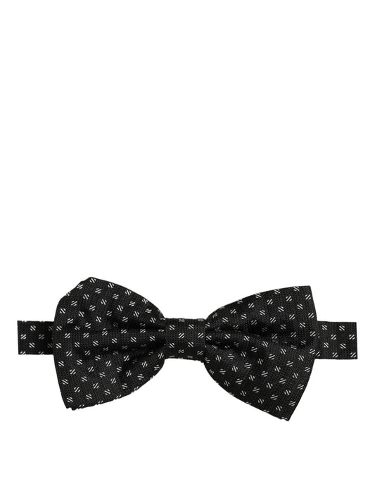 Dolce & Gabbana Men Dark Gray Patterned Adjustable Neck Papillon Bow Tie