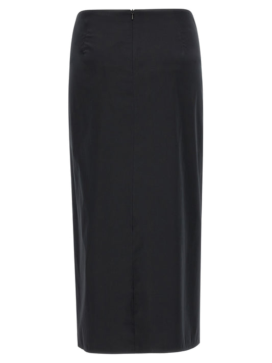 Max Mara Black Cotton Midi Skirt