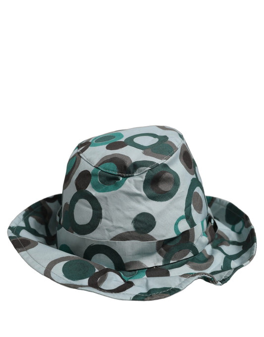 Dolce & Gabbana Teal Cotton Big Polka Dot Pattern Bucket Hat
