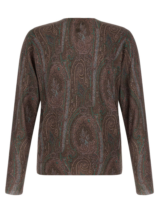 Etro Bordeaux Silk Cardigan