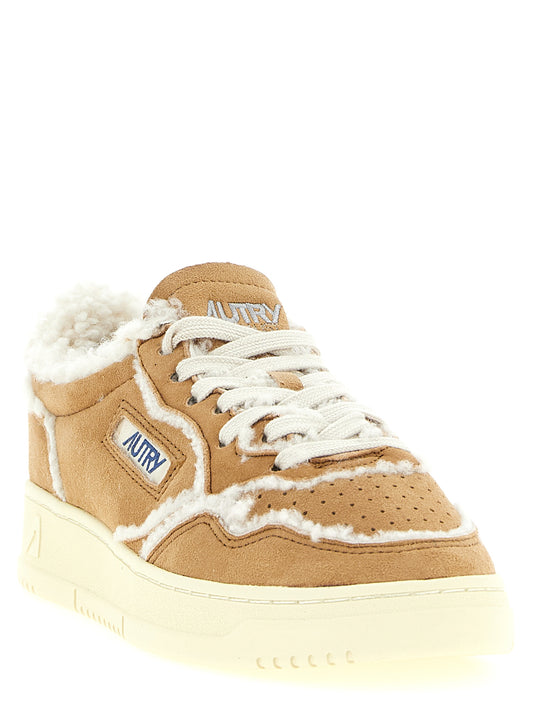 Autry Brown Lambskin Low Top Sneakers