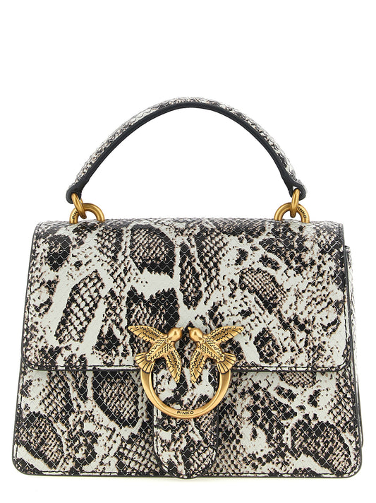 PINKO Gray Calfskin Handbag