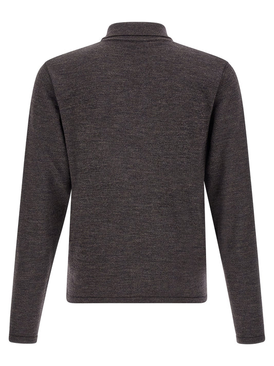 Lemaire Brown Wool Polo Shirt
