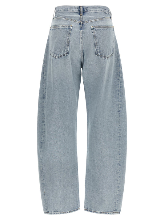 Agolde Blue Cotton High-Waisted Jean