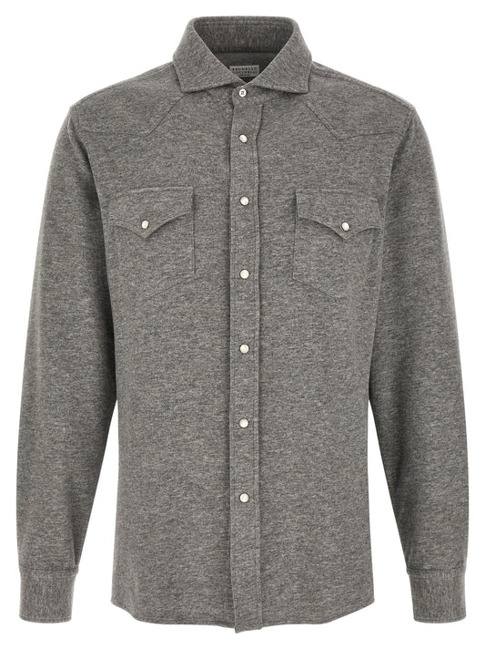 Brunello Cucinelli Gray Cashmere Blouse
