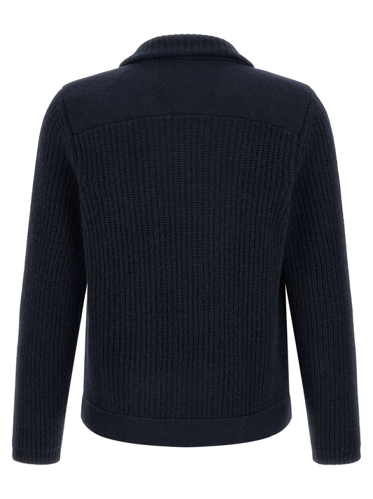 Brunello Cucinelli Blue Cashmere Cardigan