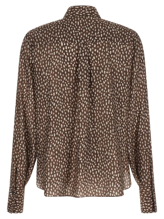 Brunello Cucinelli Brown Silk Blouse