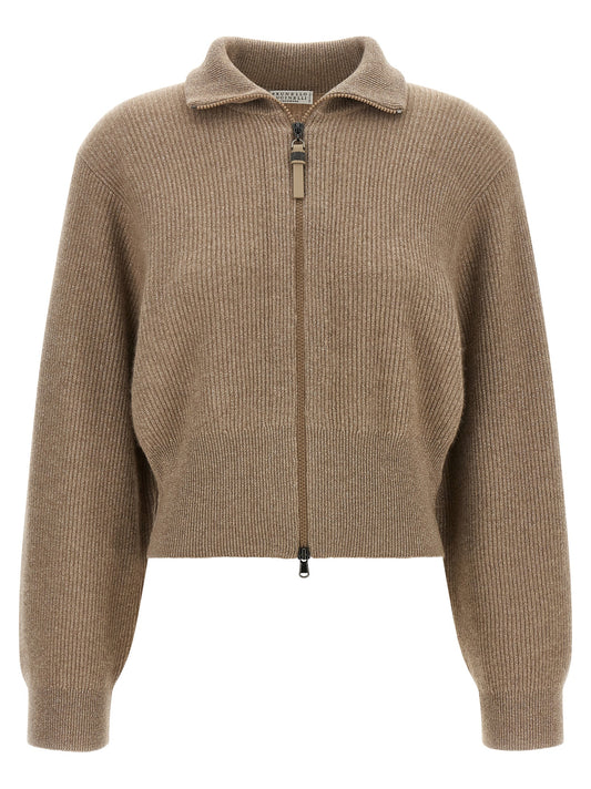 Brunello Cucinelli Brown Cashmere Cardigan