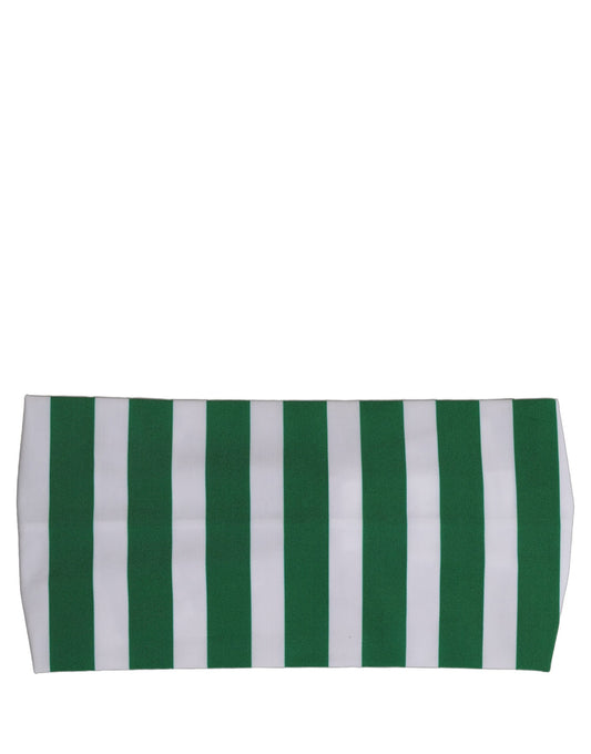 Dolce & Gabbana Green White Stripes Nylon Head Wrap One Size Headband