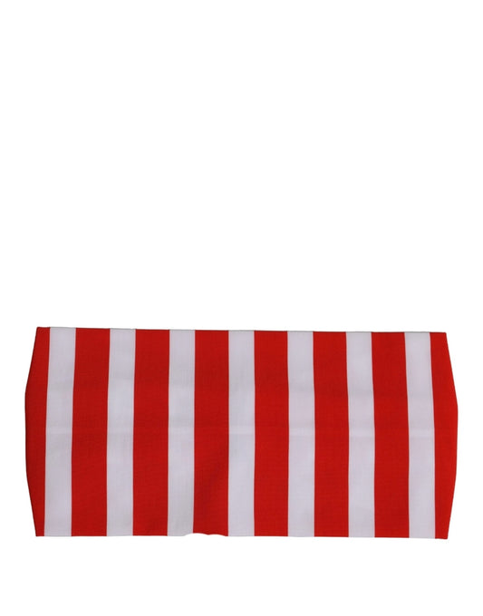 Dolce & Gabbana Red White Stripes Nylon Head Wrap One Size Headband