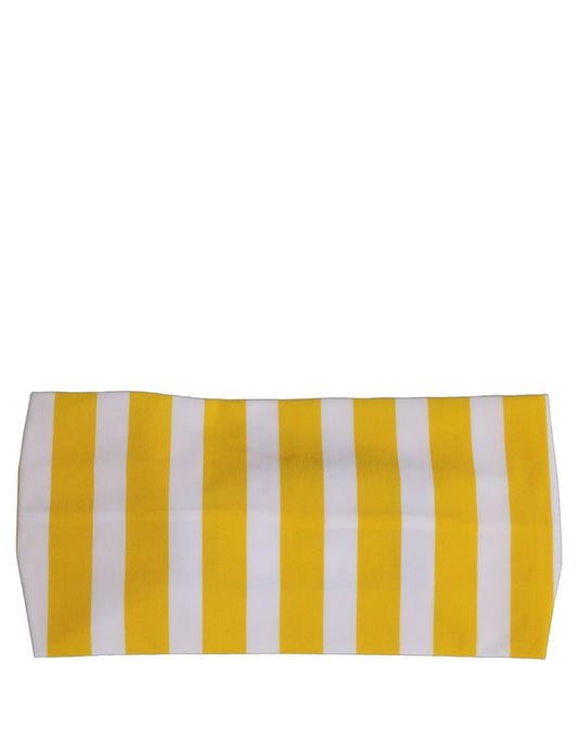 Dolce & Gabbana Yellow White Stripes Nylon Head Wrap One Size Headband