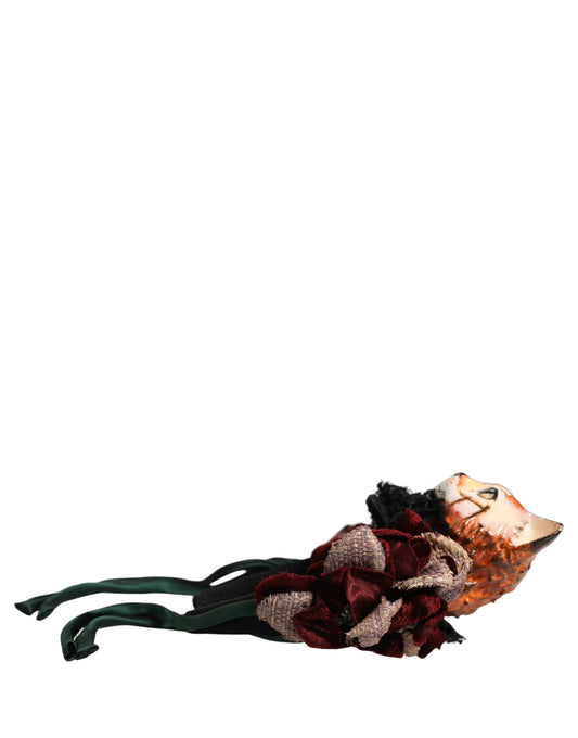 Dolce & Gabbana Multicolor Velvet Bengal Cat Silk Headwear Headband
