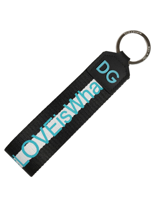 Dolce & Gabbana Multicolor Logo Polyester Brass Holder Keychain Keyring