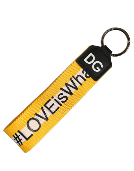 Dolce & Gabbana Multicolor Logo Polyester Brass Holder Keychain