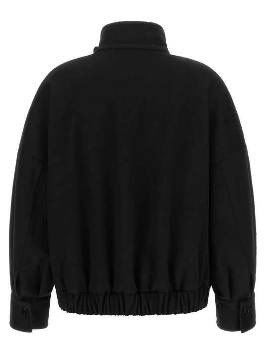 Alberto Biani Black Wool Bomber