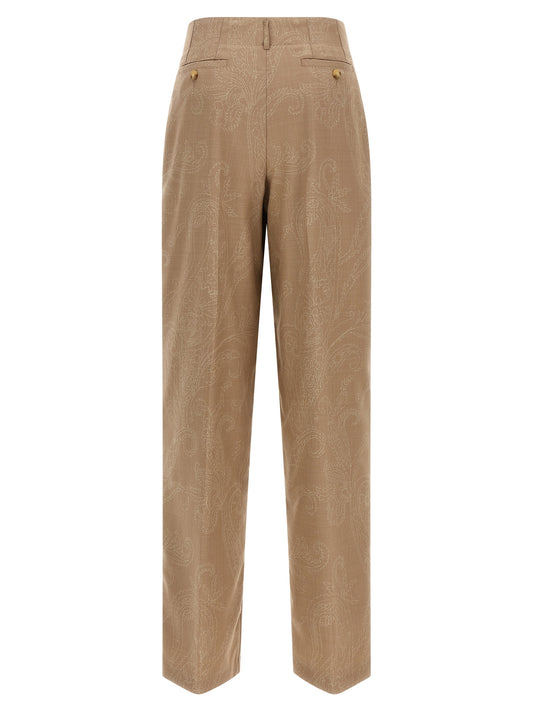 Etro Beige Wool Dress Pants