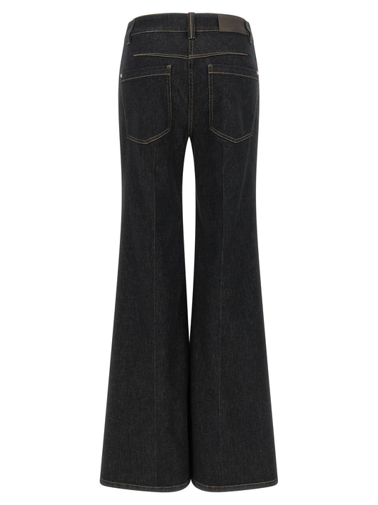 Brunello Cucinelli Blue Cotton Flared Jeans
