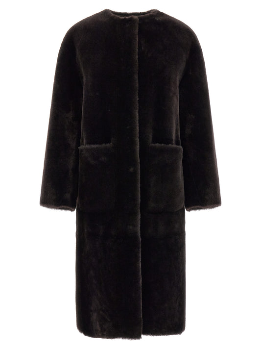 BLANCHA Brown Lamb Fur Coat