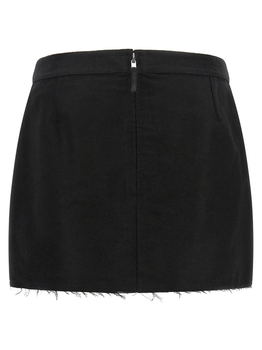 Rick Owens Black Ramie Long Skirt