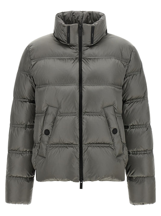 Moncler Gray Polyamide Full-Length Jacket