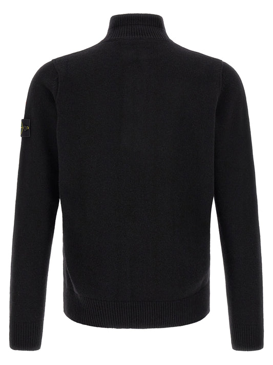 Stone Island Black Virgin Wool Cardigan