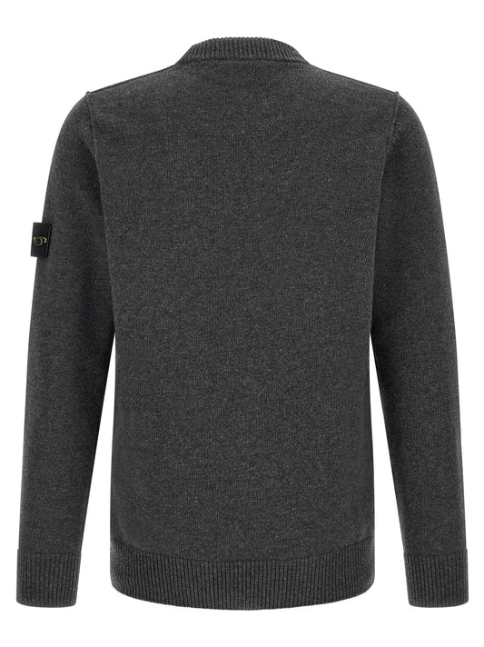 Stone Island Gray Virgin Wool Cardigan