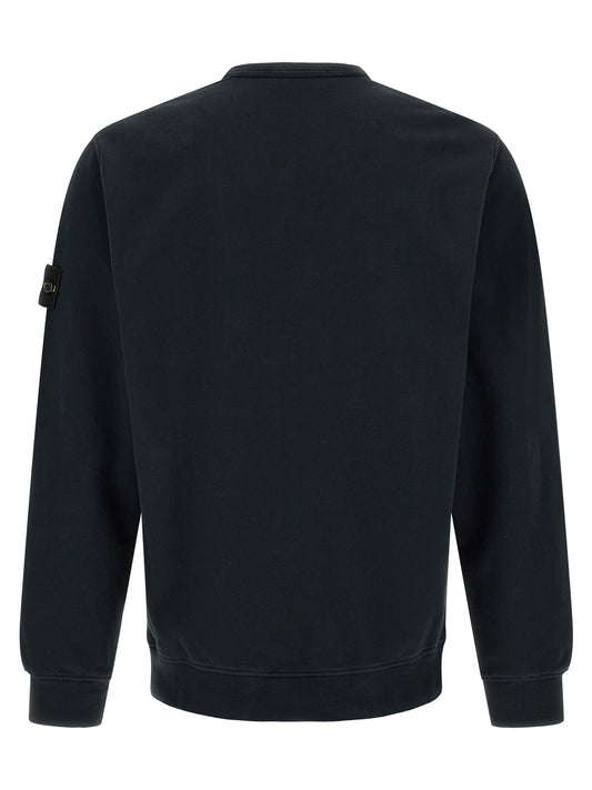 Stone Island Blue Cotton Sweatshirt